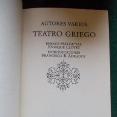 Libros de segunda mano: GRANDES CLASICOS UNIVERSALES TEATRO GRIEGO. Lote 212120898