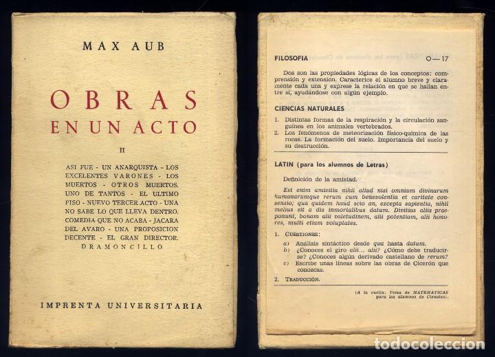 Libros de segunda mano: AUB, Max. Obras en un acto. I y II. 1960. - Foto 2