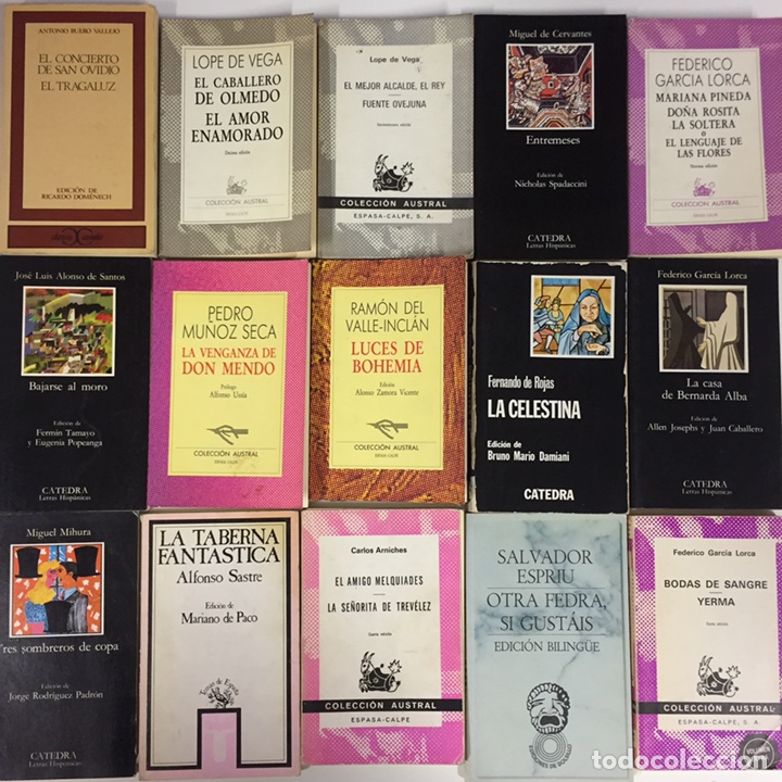 Livros em segunda m&atilde;o: Teatro espa&ntilde;ol: Lorca, Cervantes, Mihura, Espriu, Sastre, Arniches, Buero, Santos, Vega, Rojas Mu&ntilde;oz