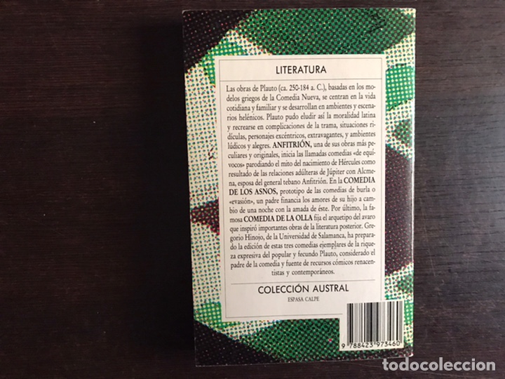Libros de segunda mano: Plauto. Anfitri&oacute;n. La comedia de los asnos. La comedia de la olla. Austral - Foto 2
