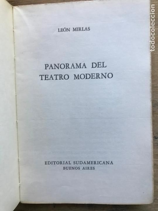 Libros de segunda mano: PANORAMA DEL TEATRO MODERNO. LE&Oacute;N MIRLAS. - Foto 2