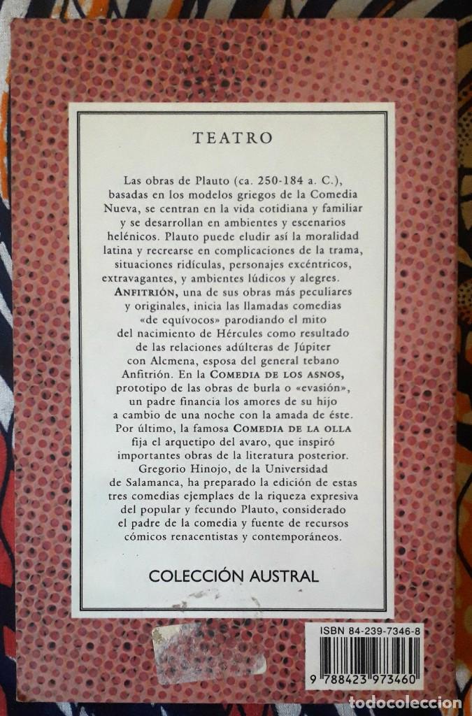 Libros de segunda mano: Plauto . Anfitri&oacute;n / La comedia de los asnos / La comedia de la olla - Foto 2