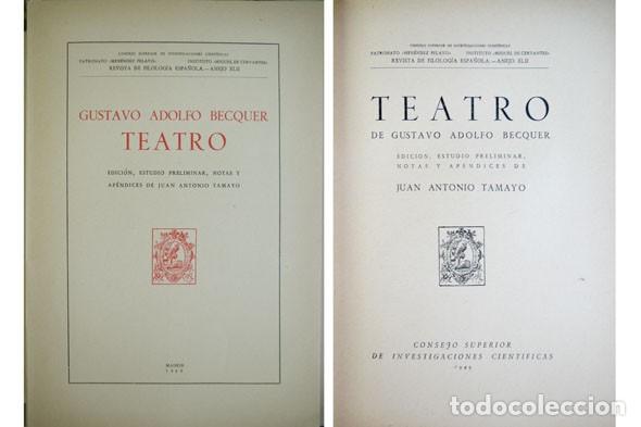Libros de segunda mano: B&Eacute;CQUER, Gustavo Adolfo. Teatro. 1949. - Foto 1