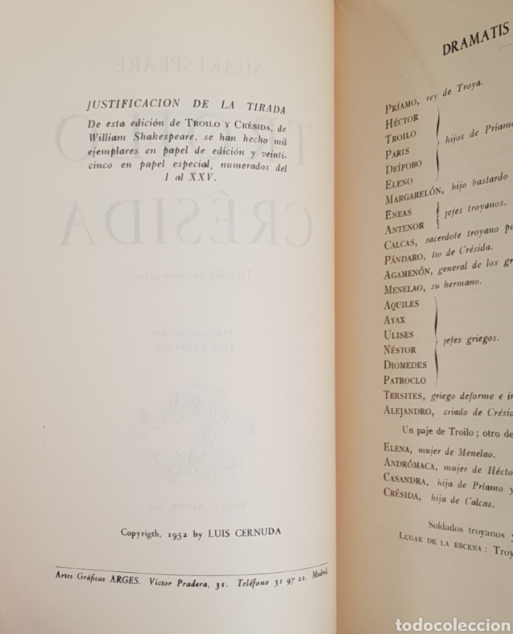 Libros de segunda mano: Troilo y Cr&eacute;sida (trad. Luis Cernuda). William Shakespeare - Foto 7