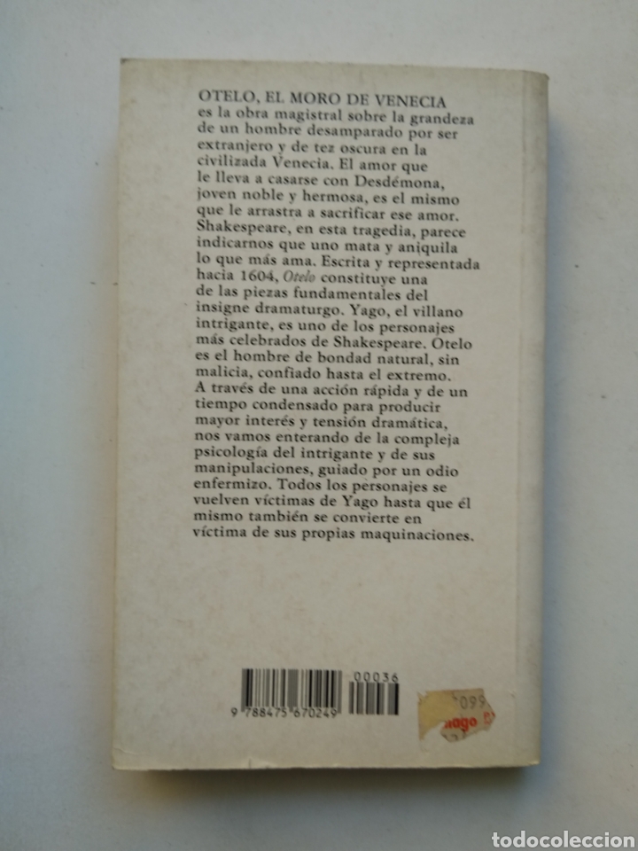 Libros de segunda mano: OTELO, EL MORO DE VENECIA/WILLIAM SHAKESPEARE - Foto 2