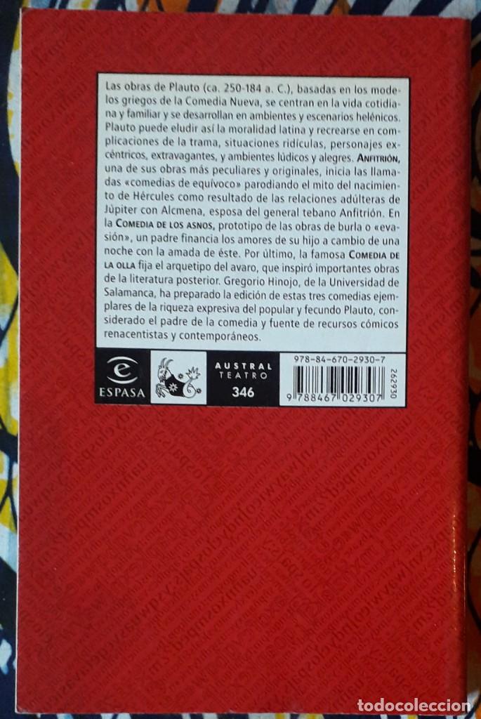 Libros de segunda mano: Plauto . Anfitri&oacute;n / La comedia de los asnos / La comedia de la olla - Foto 2
