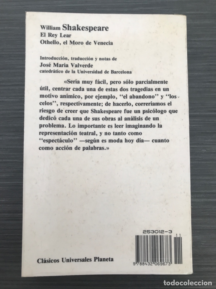 Libros de segunda mano: El Rey Lear/ Othello. William Shakespeare. Ed. Planeta - Foto 3