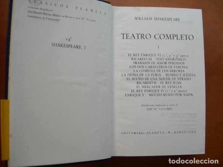 Libros de segunda mano: TEATRO COMPLETO / WILLIAM SHAKESPEARE / 2 TOMOS - Foto 2