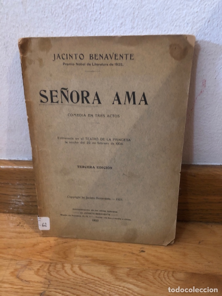 Libros de segunda mano: Jacinto Benavente se&ntilde;ora ama - Foto 1