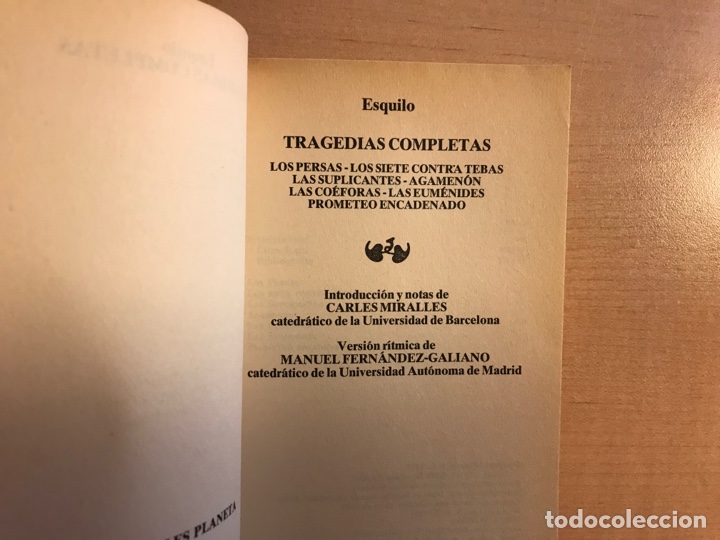 Libros de segunda mano: Esquilo. Tragedias completas. Planeta - Foto 3
