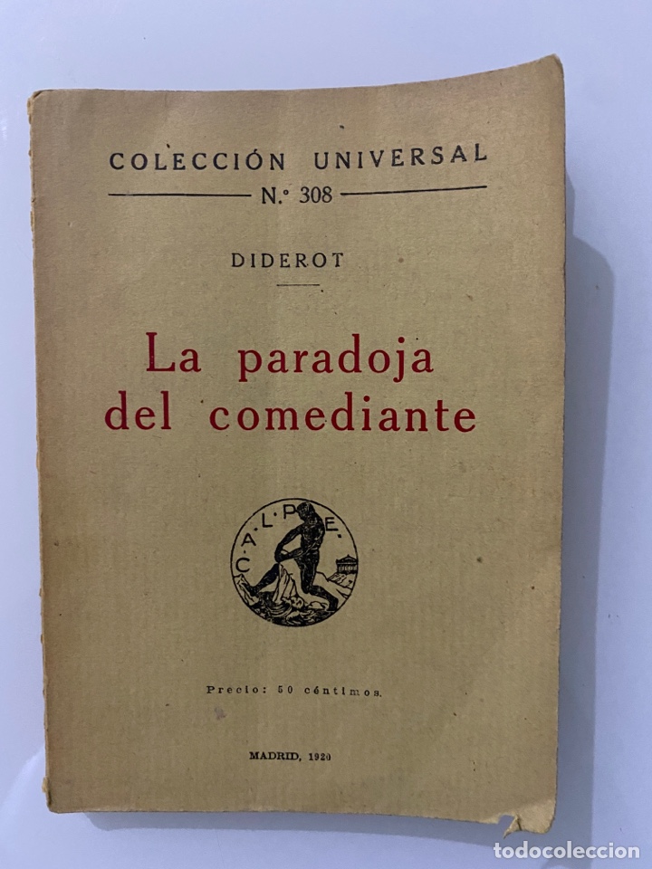 Libros de segunda mano: La paradoja del comediante - DIDEROT, Denis - Foto 1