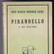 Libros de segunda mano: PIRANDELLO Y SU TEATRO, JOSÉ MARÍA MONNER SANX