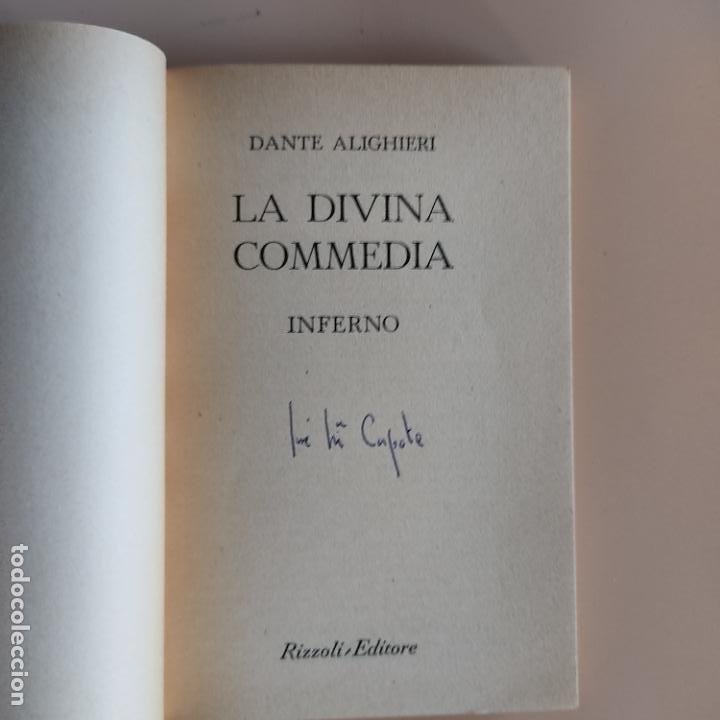 Libros de segunda mano: LA DIVINA COMEDIA. INFERNO. DANTE ALIGHIERI. RIZZOLI/EDITORE. 1949. PAGS. 188. - Foto 2 - 295807188