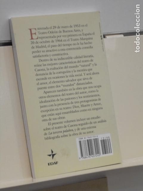 Libros de segunda mano: LA TERCERA PALABRA DE ALEJANDRO CASONA - EDAF 2001 - Foto 2