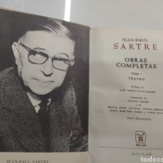 Libros de segunda mano: OBRAS COMPLETAS. TEATRO. TOMO I. JEAN PAUL SARTRE. EDITORIAL AGUILAR. MADRID 1974.. Lote 302802578