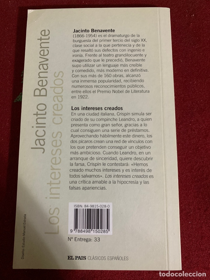 Libros de segunda mano: Los intereses creados. Jacinto Benavente. - Foto 2