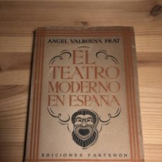 Libros de segunda mano: ANGEL VALBUENA PRAT. EL TEATRO MODERNO EN ESPAÑA. EDICIONES PARTENÓN.LIBRERÍA GENERAL. ZARAGOZA,1944. Lote 320190498