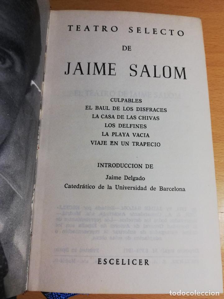 Libros de segunda mano: TEATRO SELECTO DE JAIME SALOM - Foto 2
