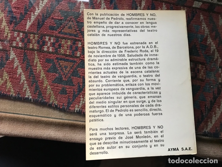 Libros de segunda mano: Hombres y no de Manuel de Pedrolo - Foto 3