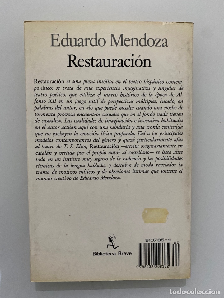 Libros de segunda mano: Restauraci&oacute;n - MENDOZA, Eduardo - Foto 2