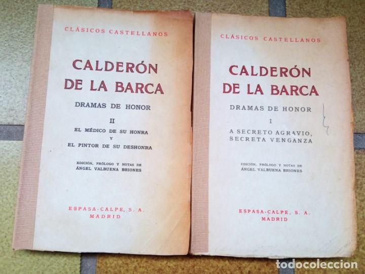 Libros de segunda mano: Dramas de honor. Autor: Calder&oacute;n de la Barca (dos tomos) - Foto 1