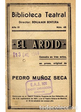 Libros de segunda mano: MU&Ntilde;OZ SECA, Pedro. El Ardid. Comedia en tres actos. 1943. - Foto 2