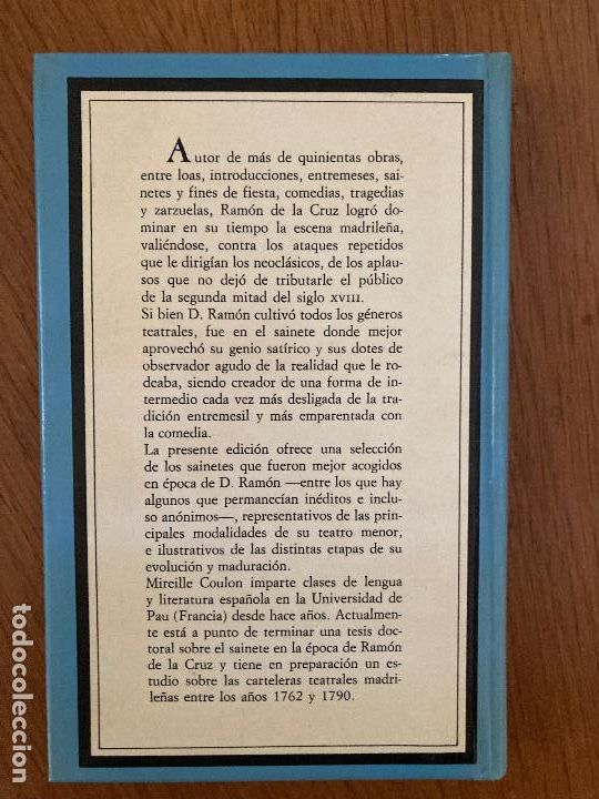 Libros de segunda mano: Sainetes &ndash; Ram&oacute;n de la Cruz - Foto 2