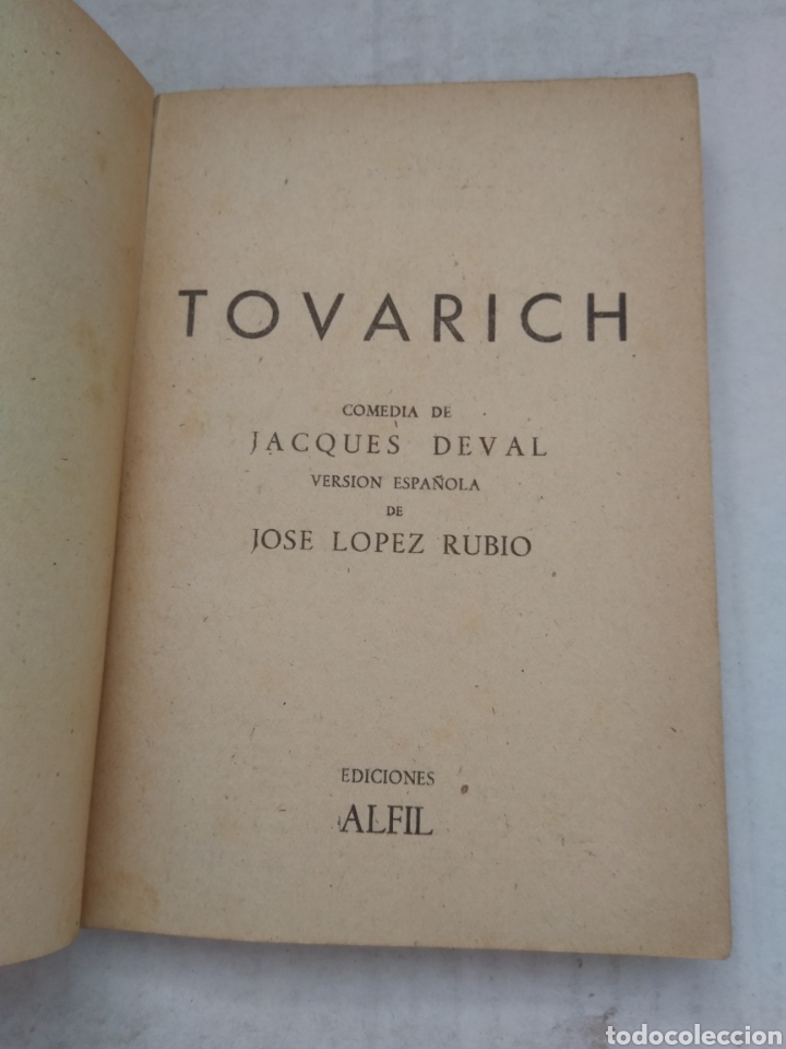 Libros de segunda mano: TOVARICH/JACQUES DEVAL/TEATRO - Foto 2