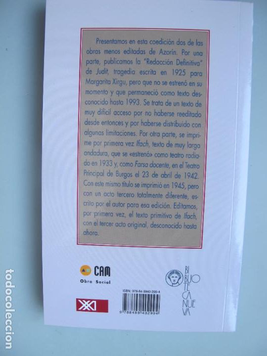 Libros de segunda mano: TEATRO DESCONOCIDO ( JUDIT E IFACH ).- AZOR&Iacute;N .- BIBLIOTECA NUEVA. 2012 - Foto 2
