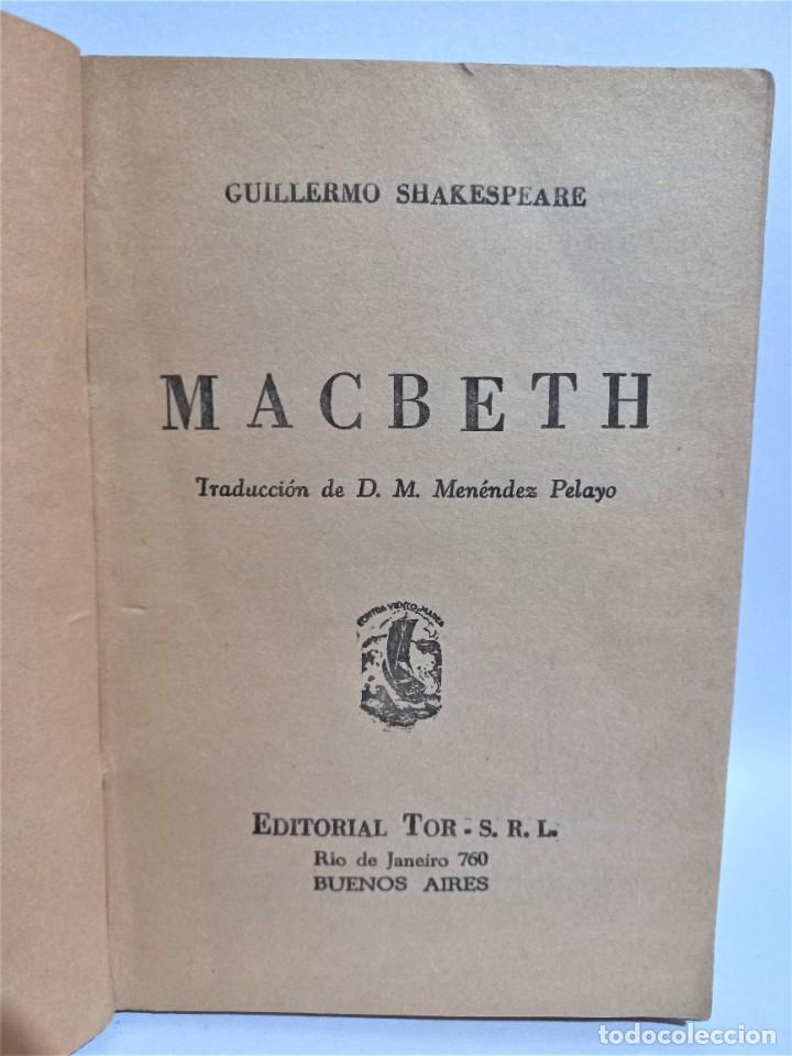 Libros de segunda mano: Guillermo Shakespeare - Macbeth - 1949 - Foto 3