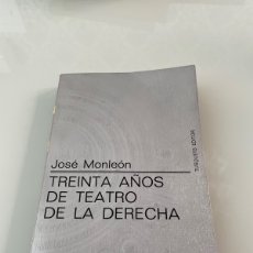 Libros de segunda mano: TREINTA AÑOS DE TEATRO EN LA DERECHA. JOSE MONLEON. TUSQUETS. Lote 365166361