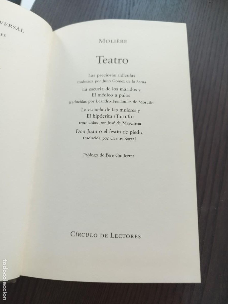 Libros de segunda mano: TEATRO - MOLI&Egrave;RE - C&Iacute;RCULO DE LECTORES, OPERA MUNDI. - Foto 2