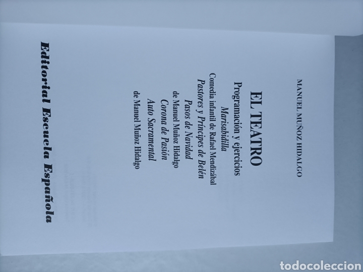 Libros de segunda mano: El teatro. Programaci&oacute;n y ejercicios Manuel Mu&ntilde;oz Hidalgo . editorial escuela espa&ntilde;ola . - Foto 5