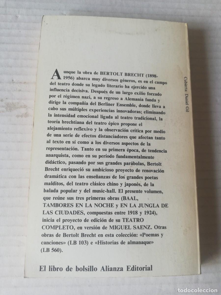 Libros de segunda mano: BERTOLT BRECHT. TEATRO COMPLETO 1. ALIANZA 1987 - Foto 2