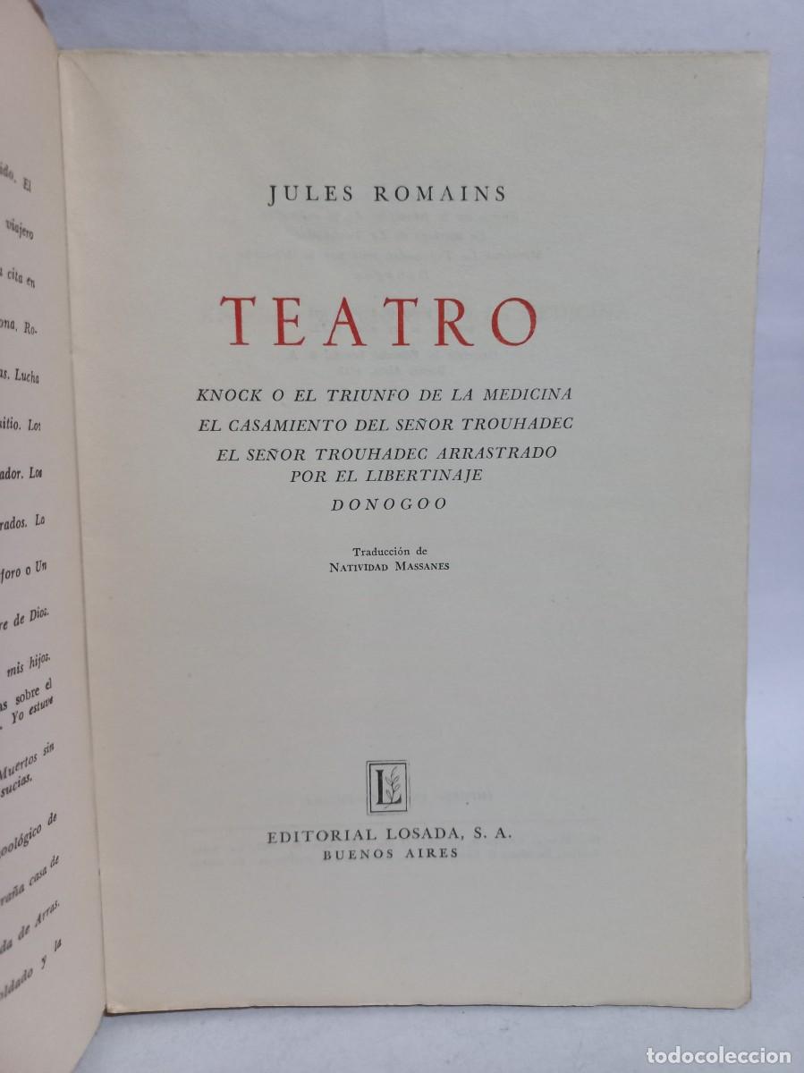 Libros de segunda mano: Jules Romains - Teatro - 1957 - Foto 3