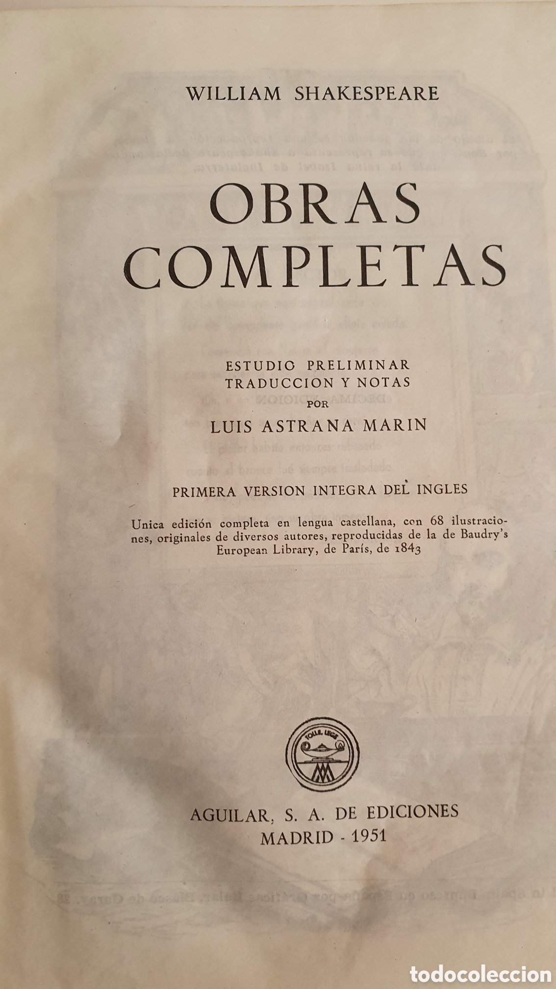 Libros de segunda mano: SHAKESPEARE - Obras completas (Edici&oacute;n 1951) - Foto 16