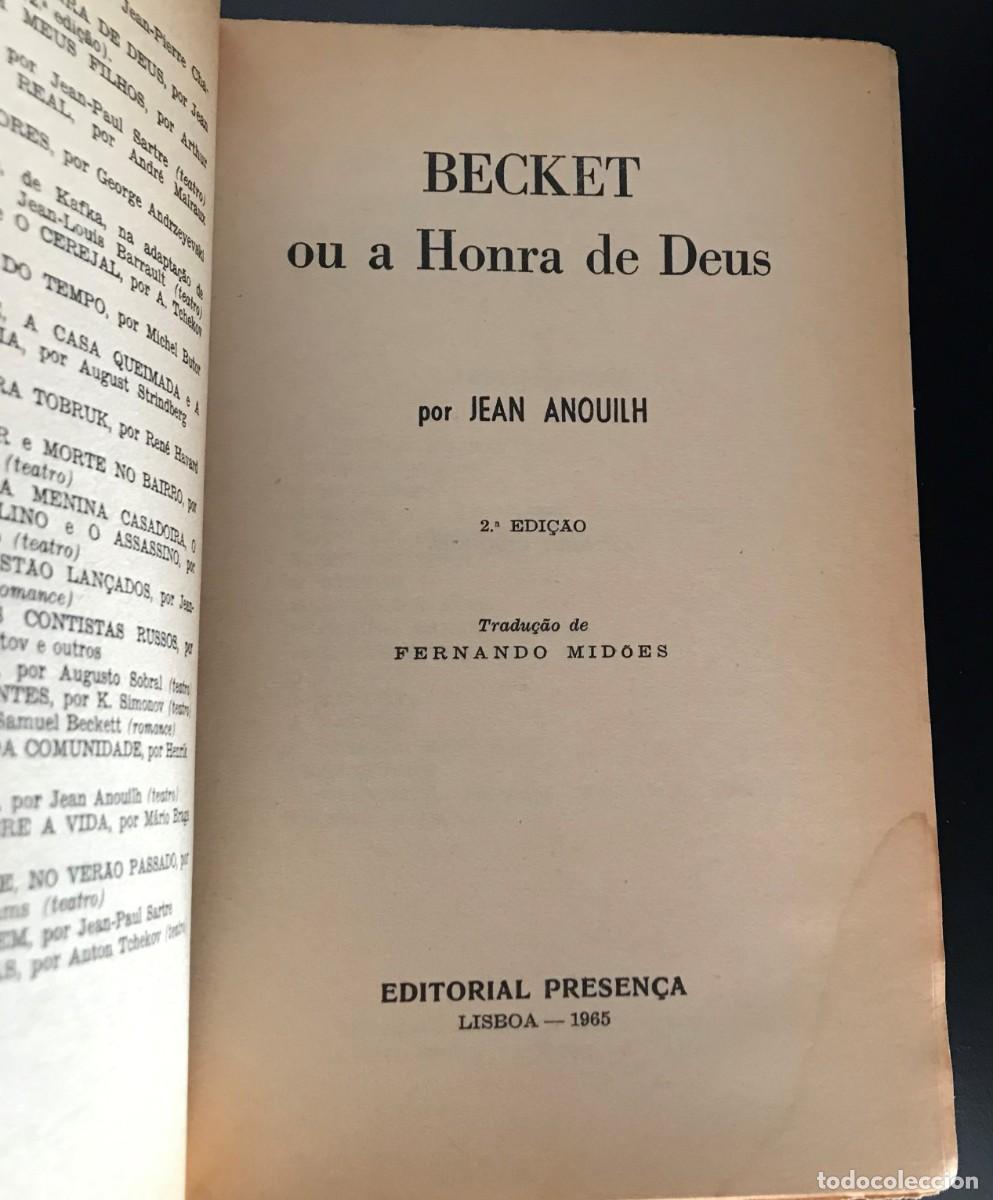 Libros de segunda mano: Becket ou a Honra de Deus de Jean Anouilh - Foto 3