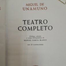 Libros de segunda mano: L-7145. TEATRO COMPLETO MIGUEL DE UNAMUNO. AGUILAR, 1959.. Lote 391273979