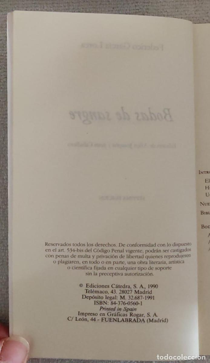 Libros de segunda mano: BODAS DE SANGRE. - Foto 4