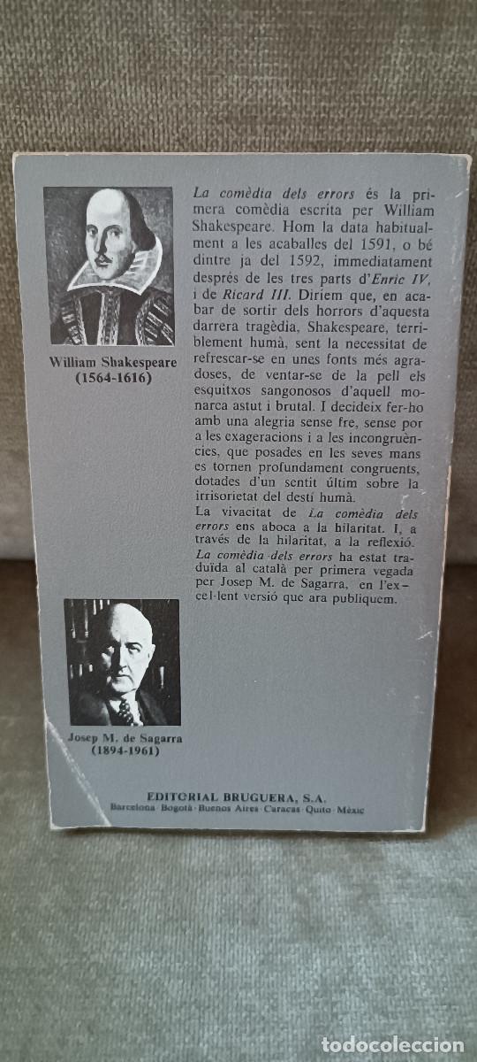Libros de segunda mano: SHAKESPEARE - LA COM&Egrave;DIA DELS ERRORS - INSTITUT DEL TEATRE, 1986 - EN CATAL&Agrave; - Foto 2