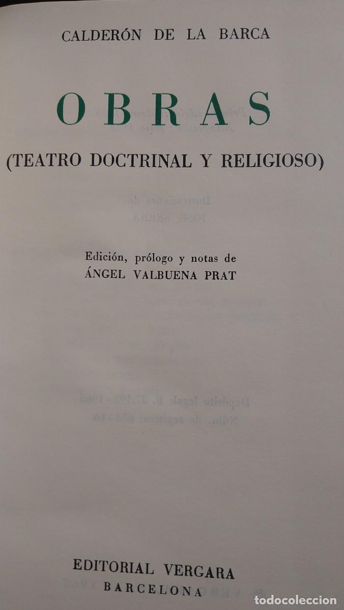 Libros de segunda mano: CALDERON DE LA BARCA - OBRAS (TEATRO DOCTRINAL Y RELIGIOSO) - Foto 3