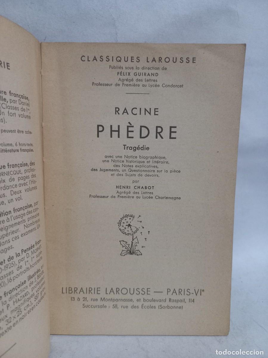 Libros de segunda mano: Racine - Ph&egrave;dre Trag&eacute;die - Foto 2