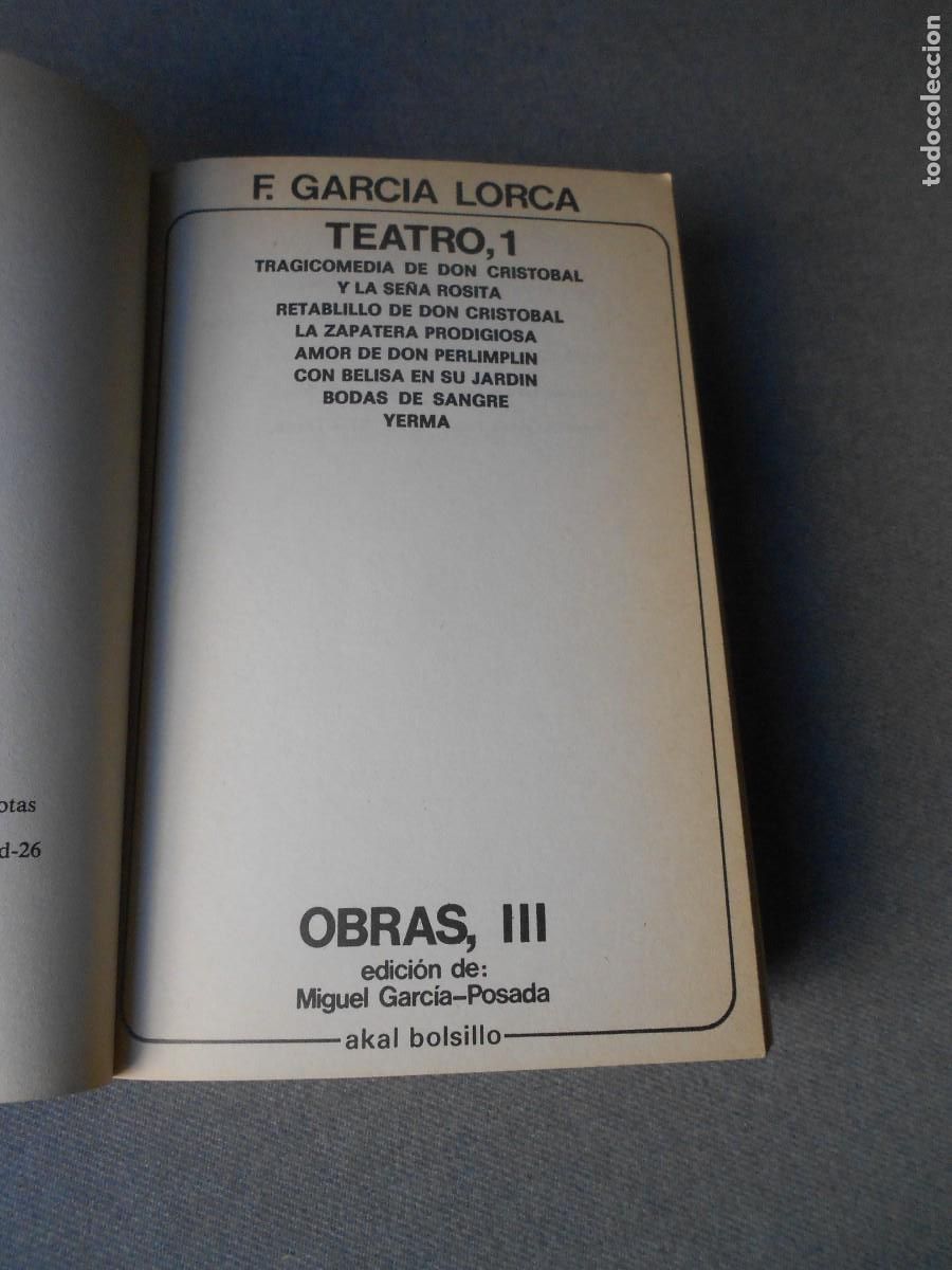 Libros de segunda mano: FEDERICO GARCIA LORCA. TEATRO I - Foto 2