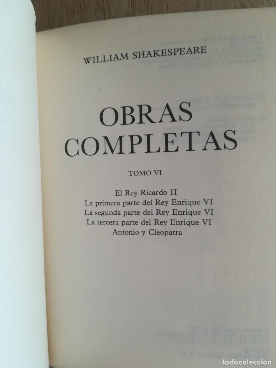 Libros de segunda mano: William Shakespeare. Obras completas. Vol VI - Foto 3