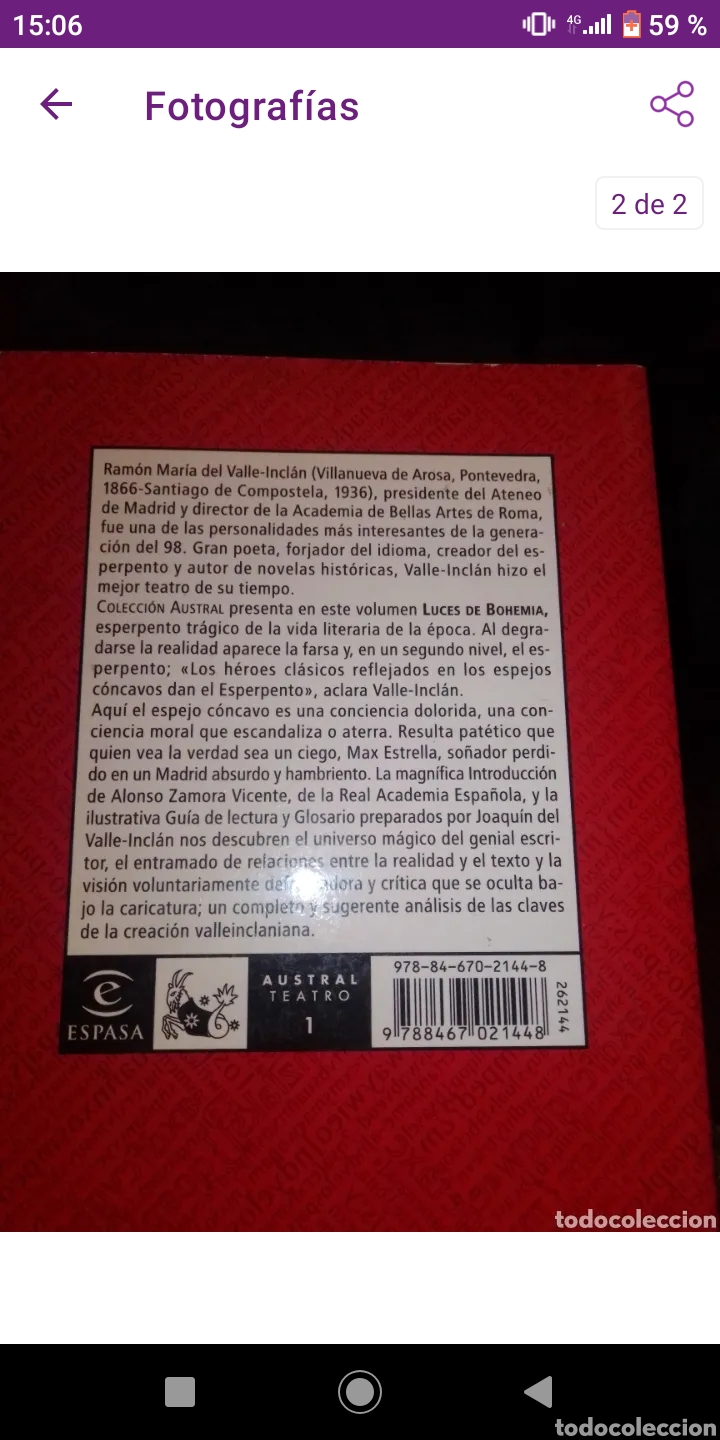 Libros de segunda mano: Luces de bohemia Valle Incl&aacute;n - Foto 2