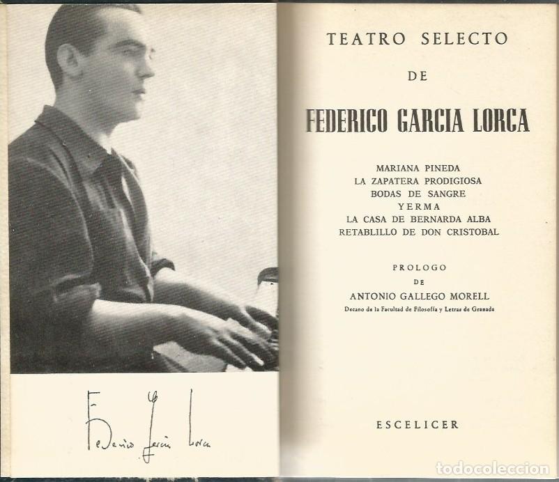 Libros de segunda mano: TEATRO SELECTO DE FEDERICO GARCIA LORCA - Foto 2