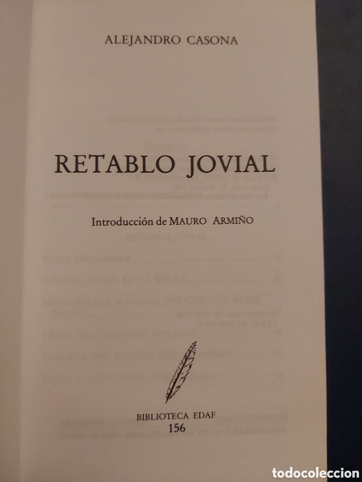 Libros de segunda mano: RETABLO JOVIAL # ALEJANDRO CASONA # E. EDAF # 1983 - Foto 2