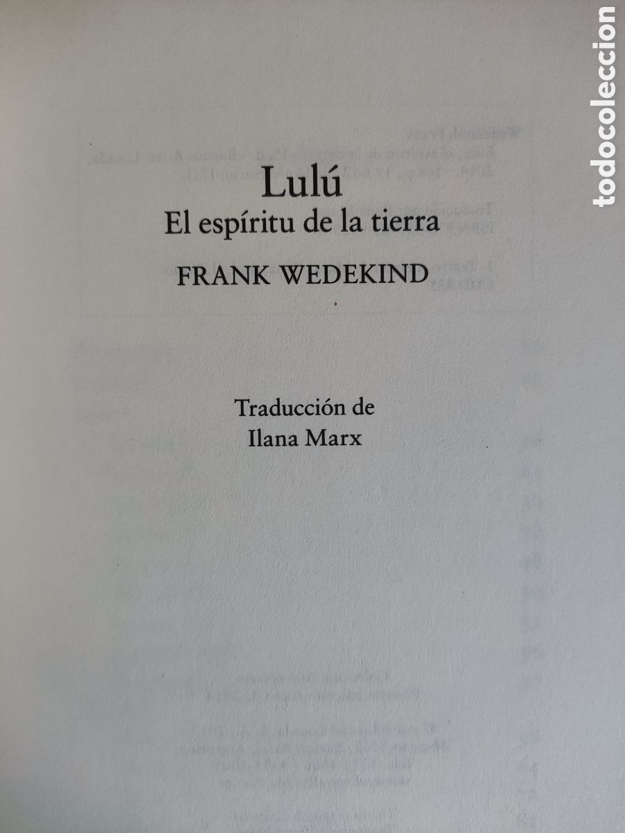 Libros de segunda mano: LUL&Uacute; / FRANK WEDEKIND / 2014. LOSADA - Foto 2