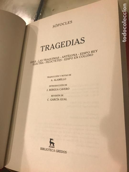 Libros de segunda mano: Tragedias. S&oacute;focles. Biblioteca Cl&aacute;sica Gredos - Foto 2