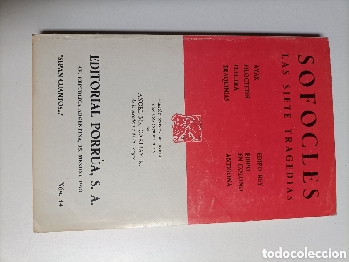 Libros de segunda mano: Sofocles .Las siete tragedias Ayax Electra. Traquinas. Edipo Rey - Foto 2